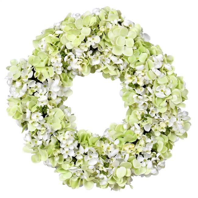 16" Green Hydrangea Wreath