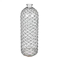 16" Glass Vase with Black Chicken Wire