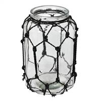 10.3" Glass Jar with Black Rope