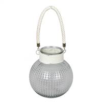 10" Glass Jar with White Rope Handle