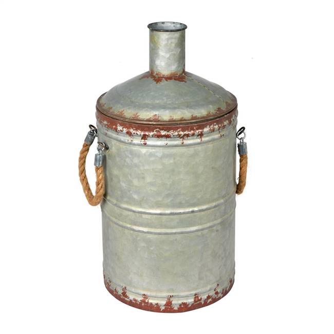 19.5" Rustic Metal Container with Handle