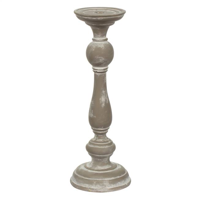 17" White Candlestick Polyresin