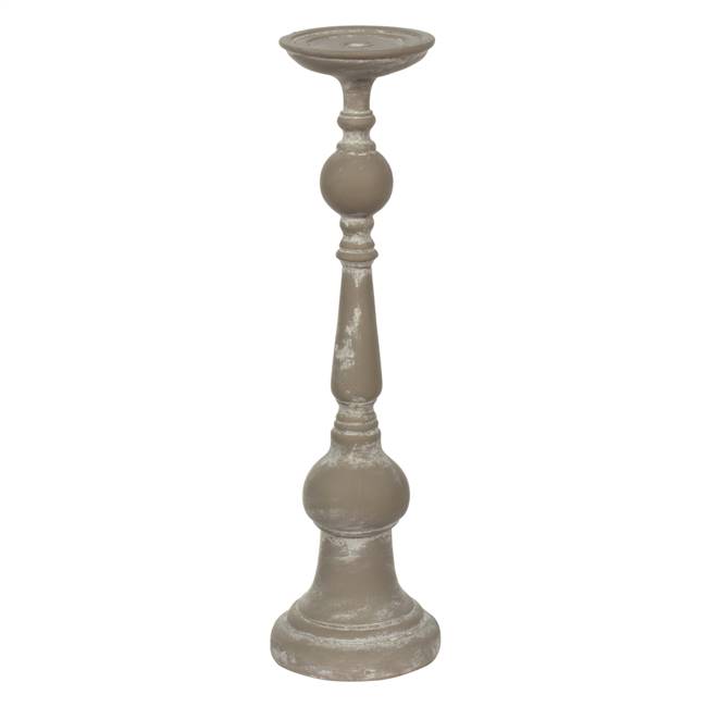 20.8" White Candlestick Polyresin