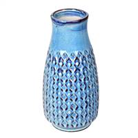 11" Powder Blue Mini Texture Ceramic Pot