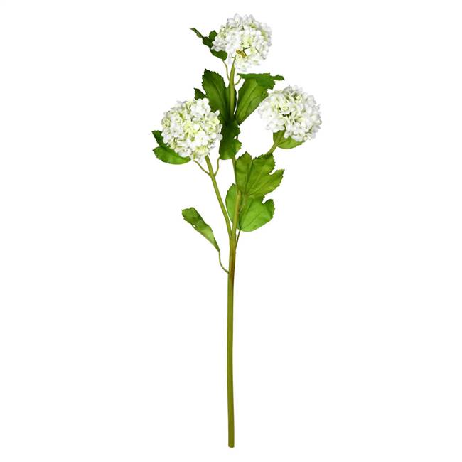 23.5'' White Ball Flower Spray 2/Pk