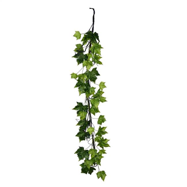 72" Green Plantanus Leaf Garland