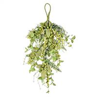 24" Green Fern Berry Eucalyptus Teardrop