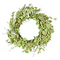 24" Green Fern Berry Eucalyptus Wreath