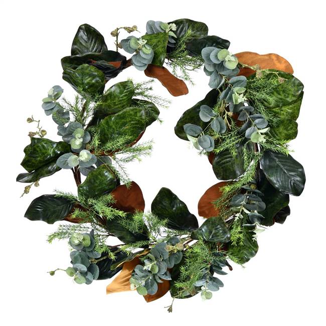 30" Green Magnolia Leaf Wreath