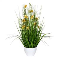 22.5" Yellow Potted Cosmos Grass