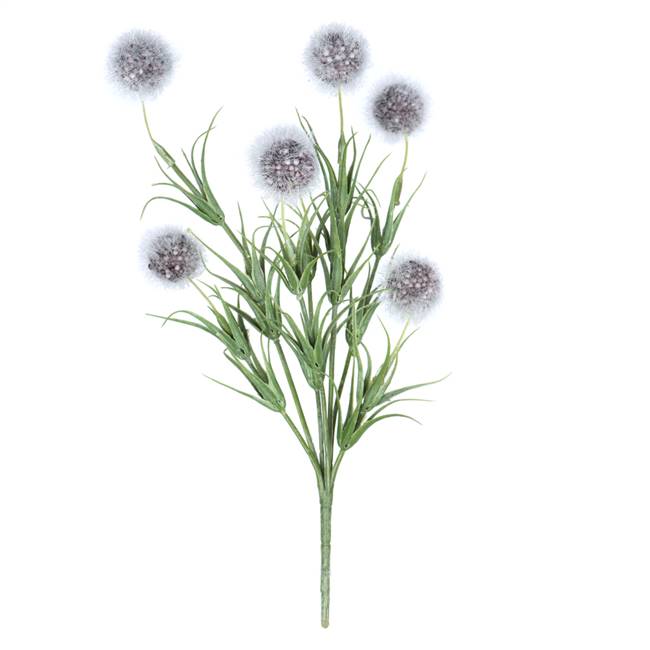 12" Gray Lavender Pom Pom Bush 6/Pk