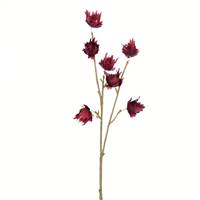 24" Burgundy Hibiscus Spray 3/Pk