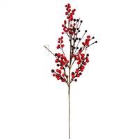 28" Red Berry Spray Outdoor 2/Pk