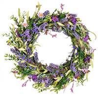 24" Purple Lilac Wild Flower Wreath