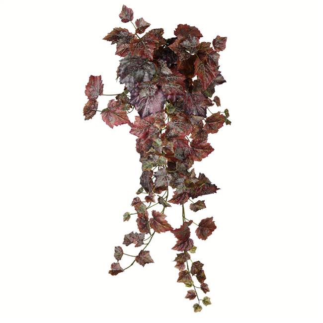 39" Burgundy Grape Leaf Hanging Bush