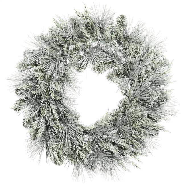 30" Frosted Mix Pine Wreath 206Tips