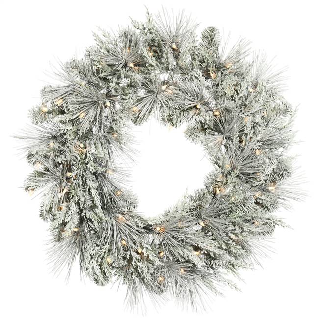 30" Frosted Mix Pine Wreath Dura-Lt 70CL