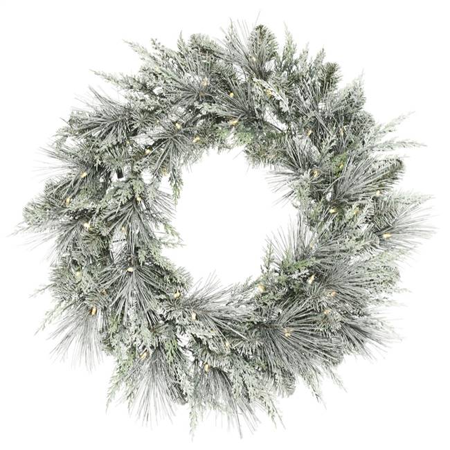 30" Frosted Mix Pine Wreath Dura 70WW