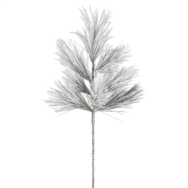 36" Flocked Alder Needle Pine Spray 8T