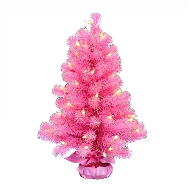 2' x 16" Pink Tinsel Tree Dura-Lit 50CL