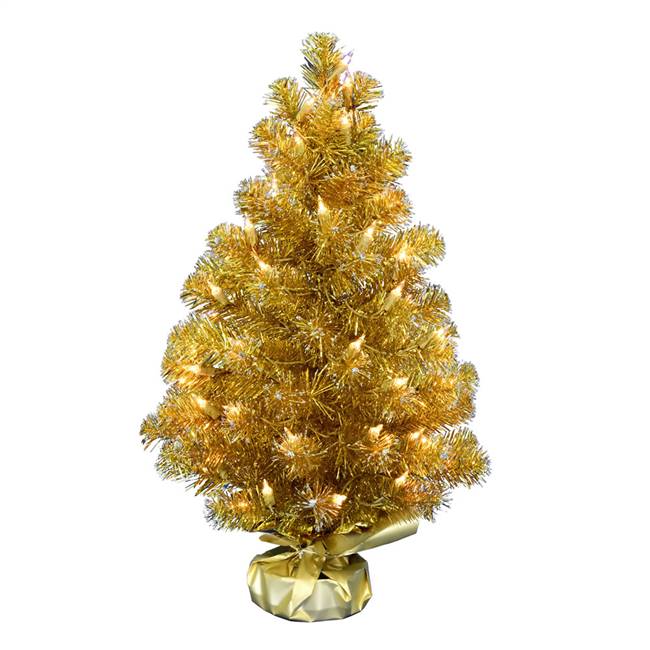 2' x 16" Gold Tinsel Tree Dura-Lit 50CL