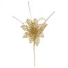 15" Ant Gold Glit Poinsettia Sequin Loop
