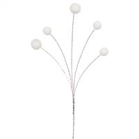 31" White Shiny Ball Spray X 5