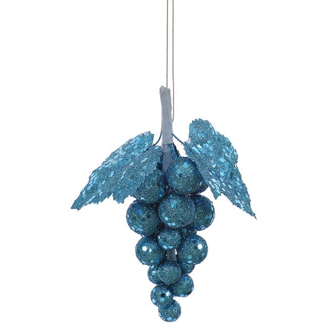 6'' Turquoise Glit Sequin Grape Cluster