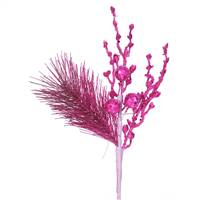 8'' Magenta Glit Sequin Berry Pine Spray