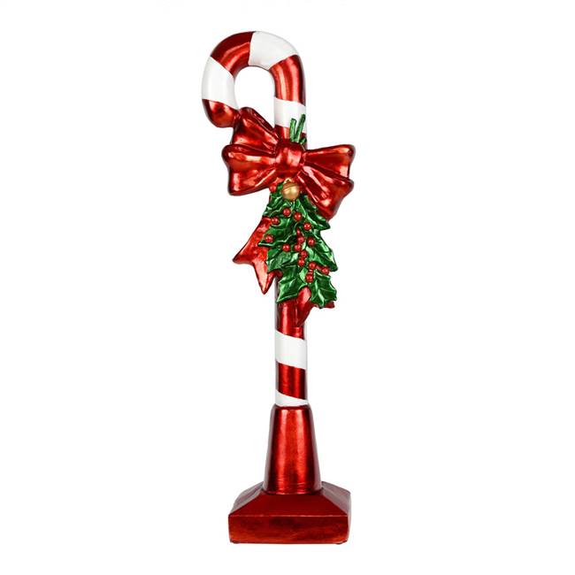 37" Red Candy Cane Bow Bell Holly Sign