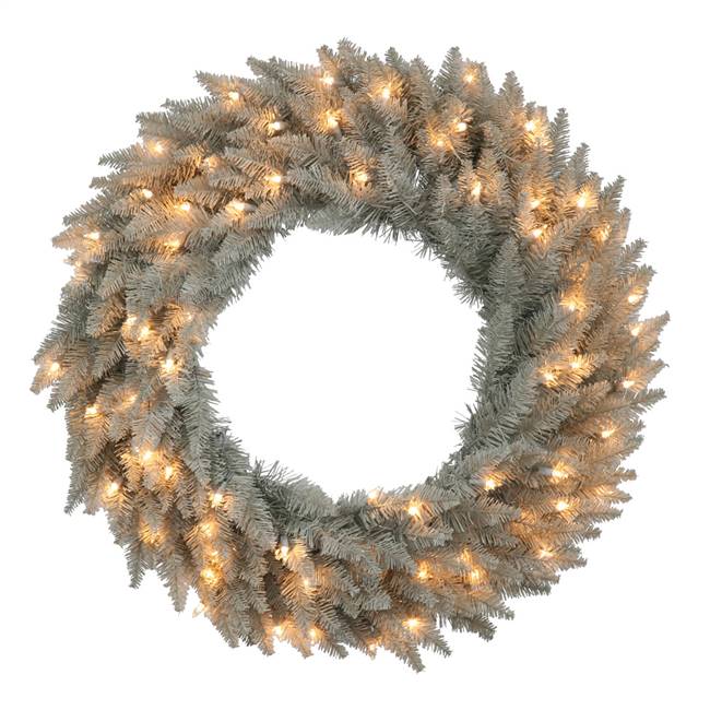 30" Grey Fir Wreath 260T 70 Clear