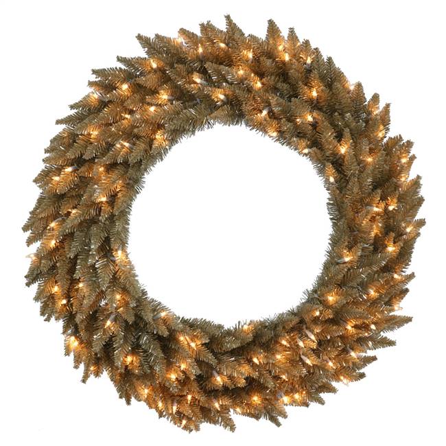 48" Ant Champagne Wreath DuraL LED150Ww