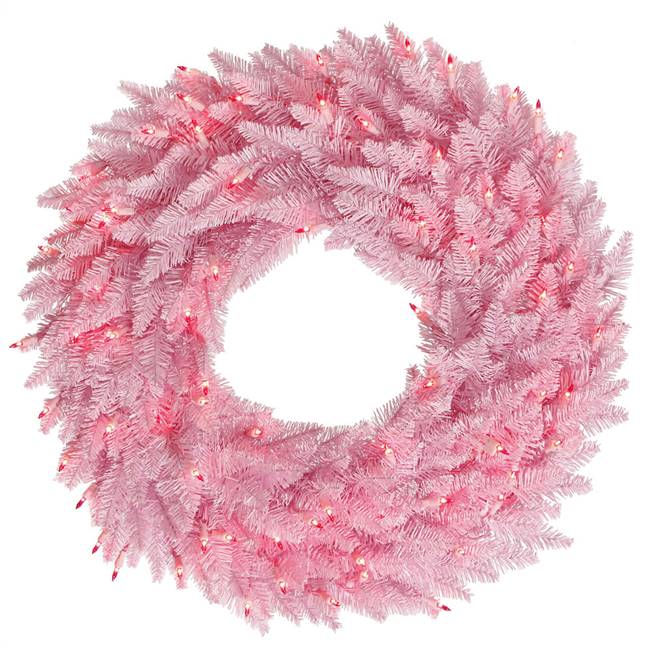 30" Pink Fir Wreath DuraL LED 100Pk 260T