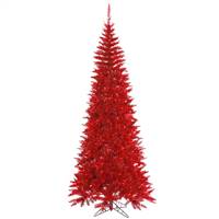 9'x46" Tinsel Red Slim Fir Tree 1798T