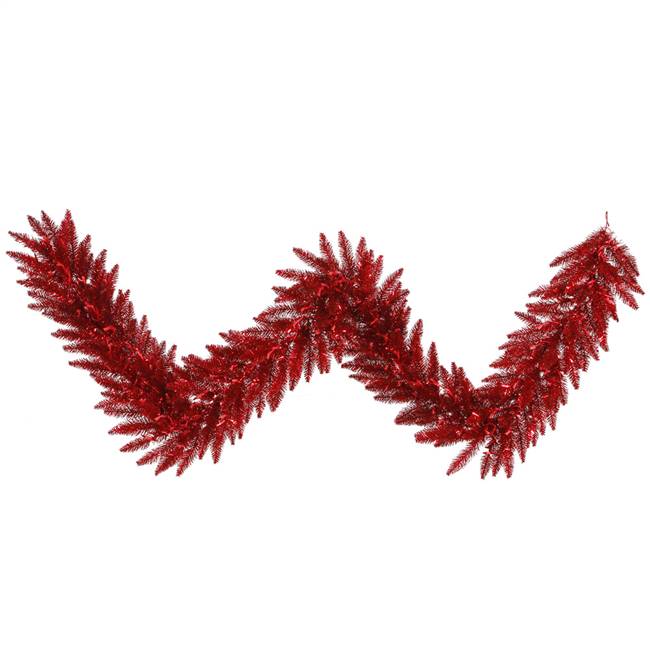 9'x14" Tinsel Rd Fir Garland 250T