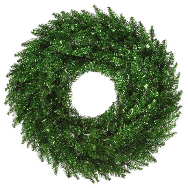 30" Tinsel Green Fir Wreath 260T