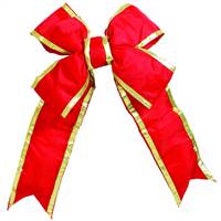 12" x 15" Red-Gold Nylon Out Bow 3.5" Sz