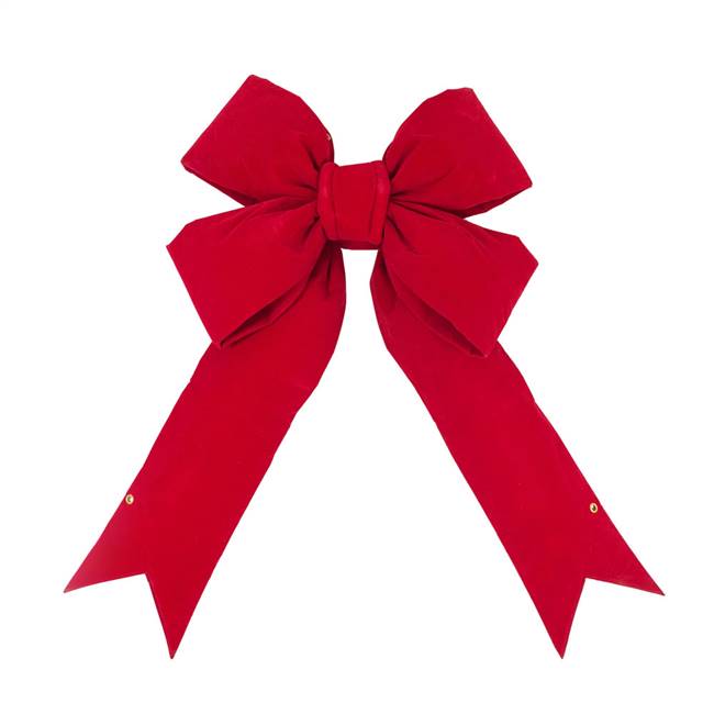 36" x 45" Red Velvet Outdoor Bow 9" Size