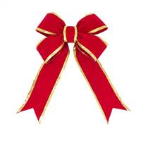 72" x 90" Red-Gold Velvet In Bow 18" Sz