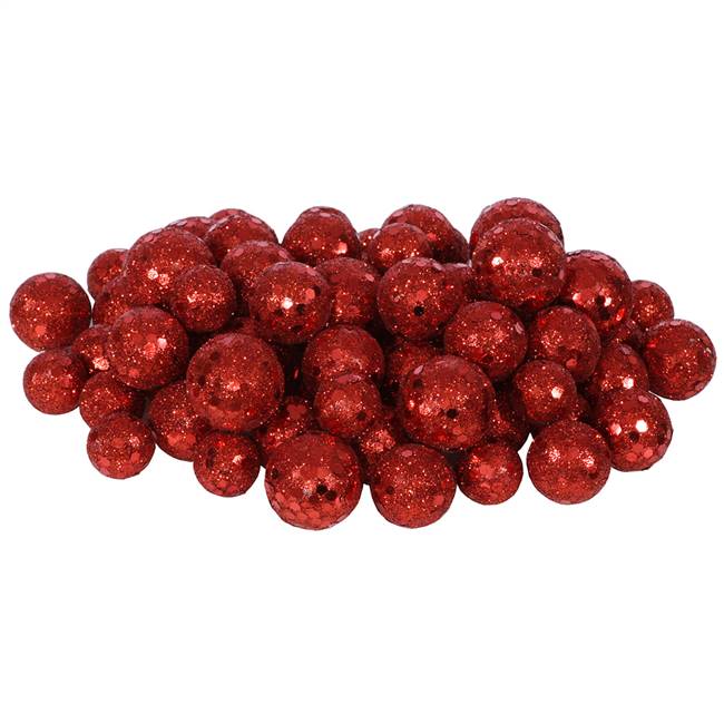 20-25-30MM Red Glitt Ball 72/Bag