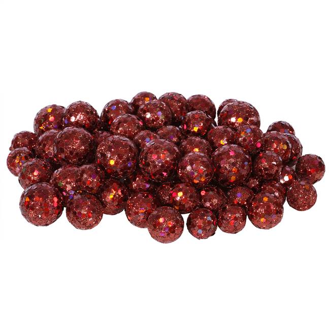 20-25-30MM Wine Glitt Ball 72/Bag