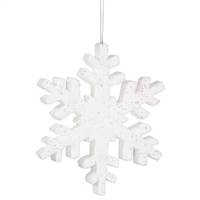 8" White Outdoor Glitter Snowflake