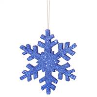 8" Blue Outdoor Glitter Snowflake