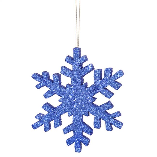 8" Blue Outdoor Glitter Snowflake