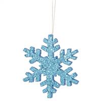 8" Turquoise Outdoor Glitter Snowflake