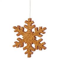8" Rose Gold Outdoor Glitter Snowflake