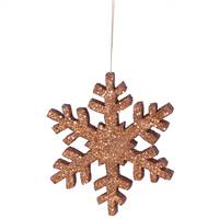 8" Copper Outdoor Glitter Snowflake
