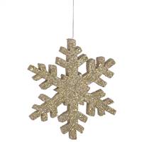 12" Champagne Outdoor Glitter Snowflake
