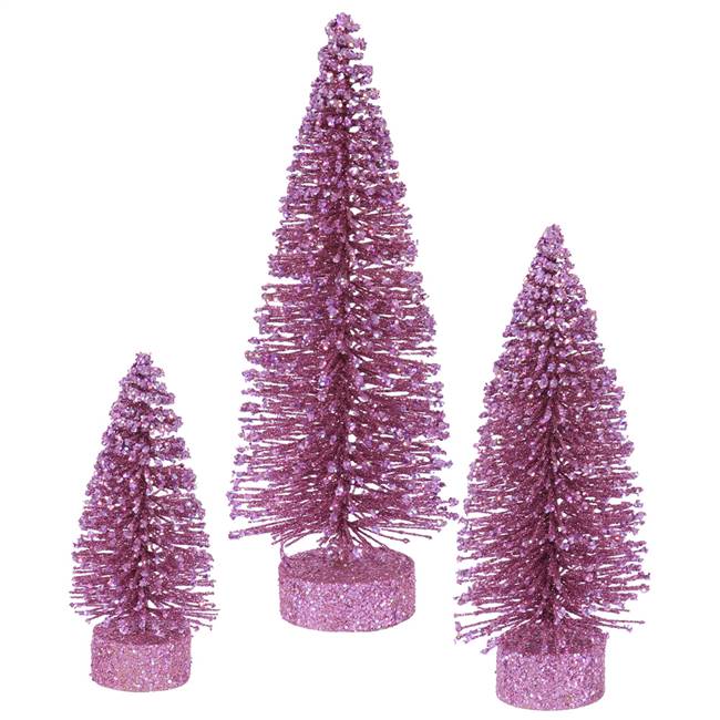 5"-7"-9" Orchid Glitter Oval Tree Set