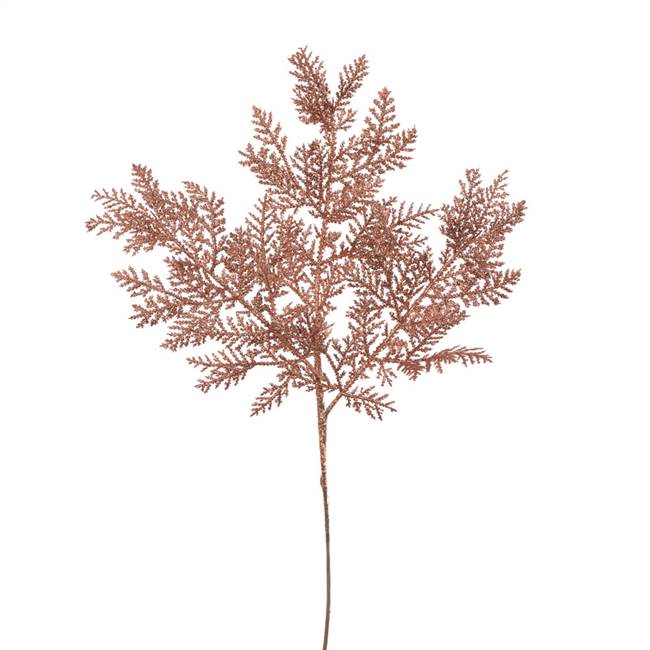 22" Rose Gold Glit Cypress Spray 12/Bg